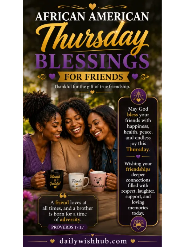 African American Thursday Blessings for Friends