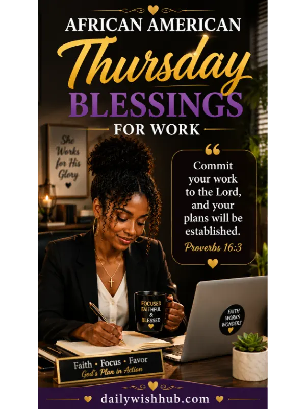 African American Thursday Blessings for Work