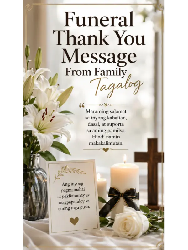 Funeral Thank You Message From Family Tagalog