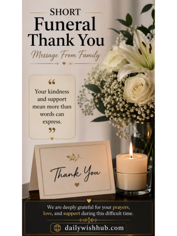 Short Funeral Thank You Message From Family