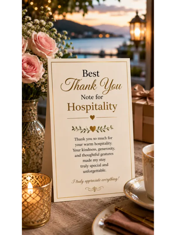 Best thank you note for hospitality
