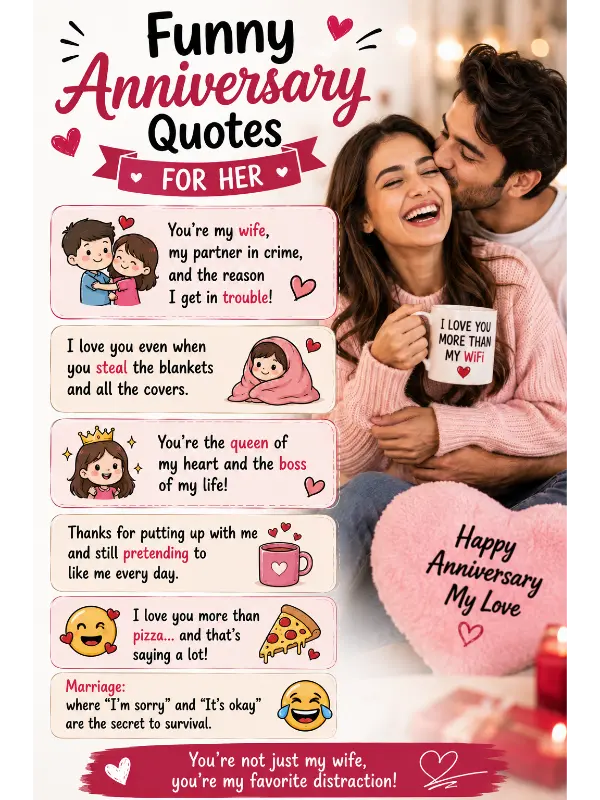 Funny Anniversary Quotes for Her