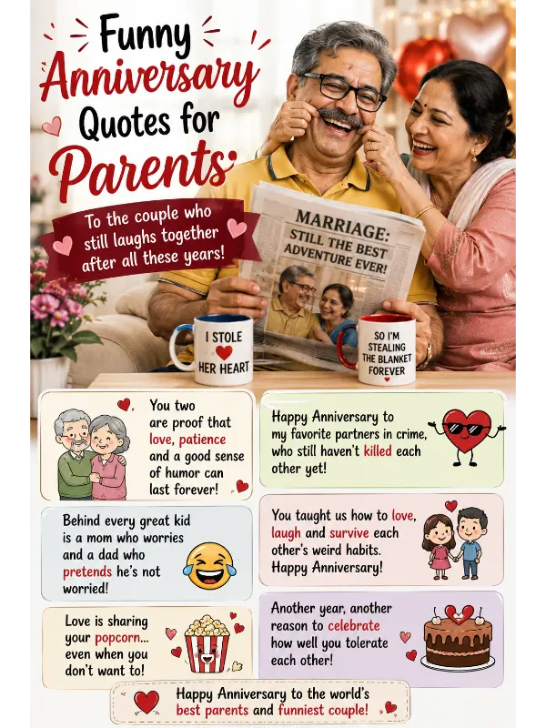 Funny Anniversary Quotes for Parents