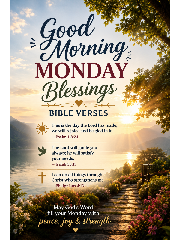 Good Morning Monday Blessings Bible Verses