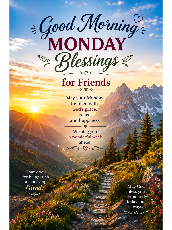 Good Morning Monday Blessings for Friends