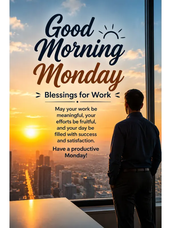 Good Morning Monday Blessings for Work