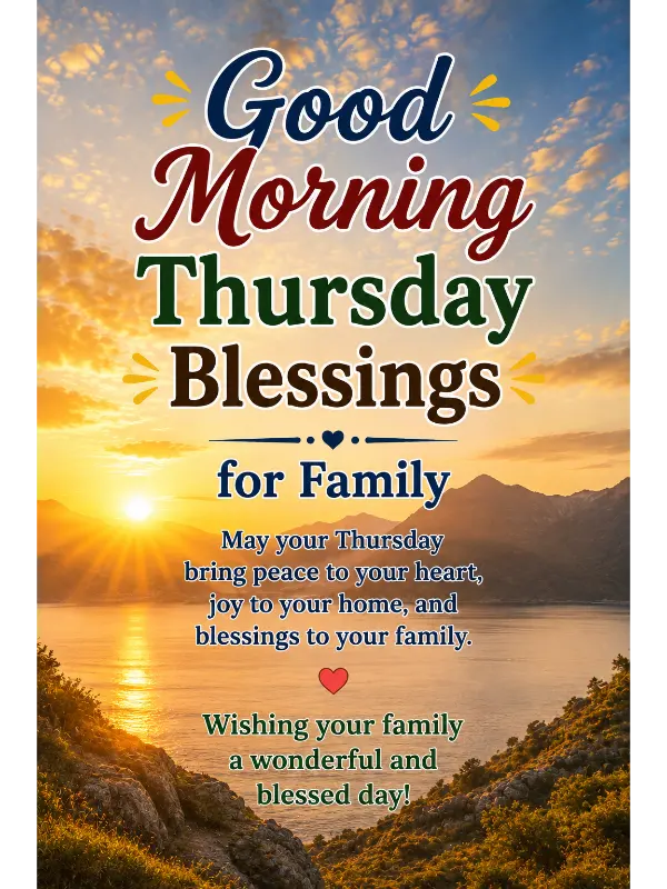 Good Morning Thursday Blessings for Family