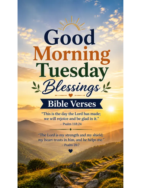 Good Morning Tuesday Blessings Bible Verses
