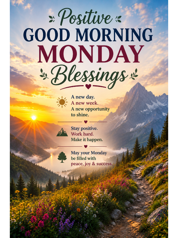 Positive Good Morning Monday Blessings