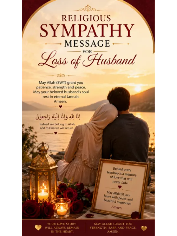 Religious sympathy message for loss of husband
