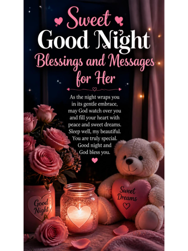Sweet Good Night Blessings and Messages for Her