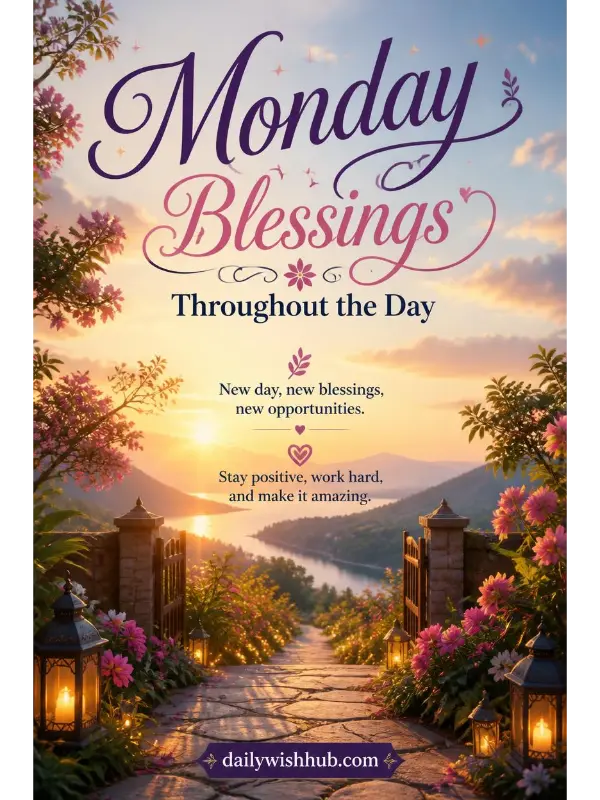 Monday Blessings Throughout the Day