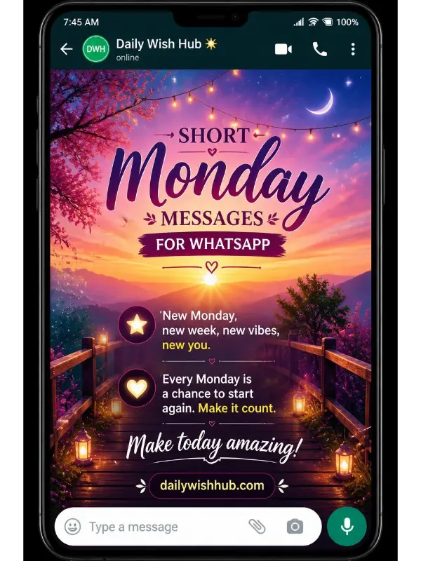 Short Monday Messages for WhatsApp