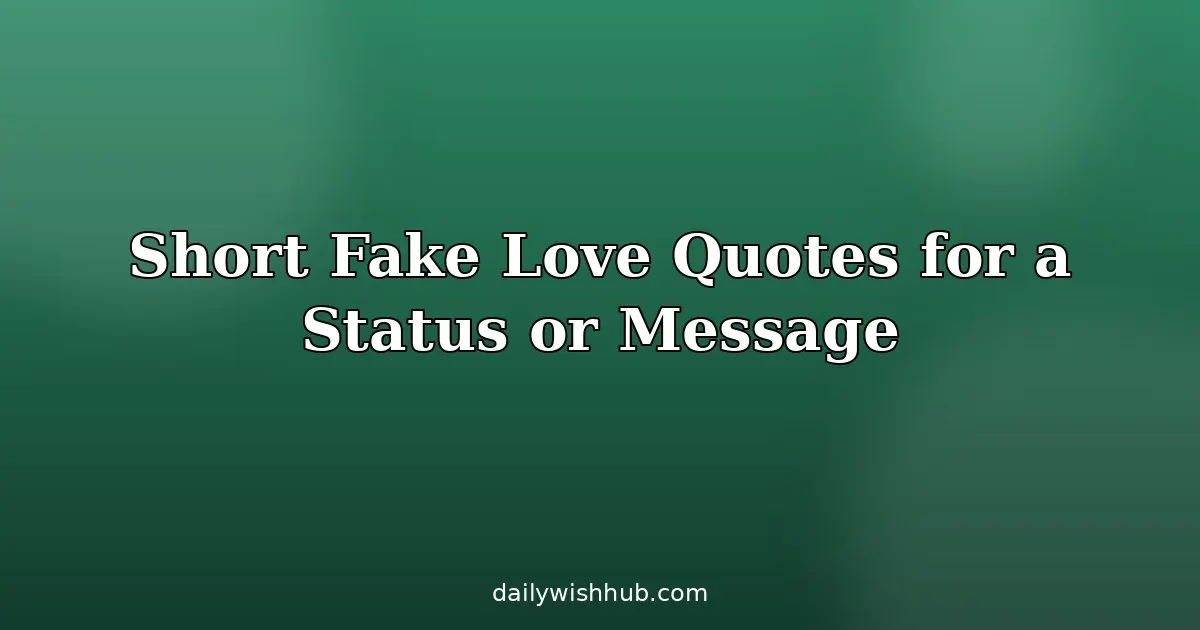 Sad Fake Love Quotes