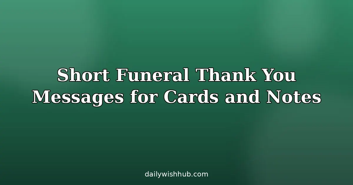 Funeral Thank You Message from Family to Church