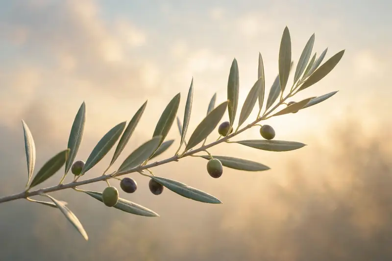 Olive branch symbolising peace and hope on Holy Saturday