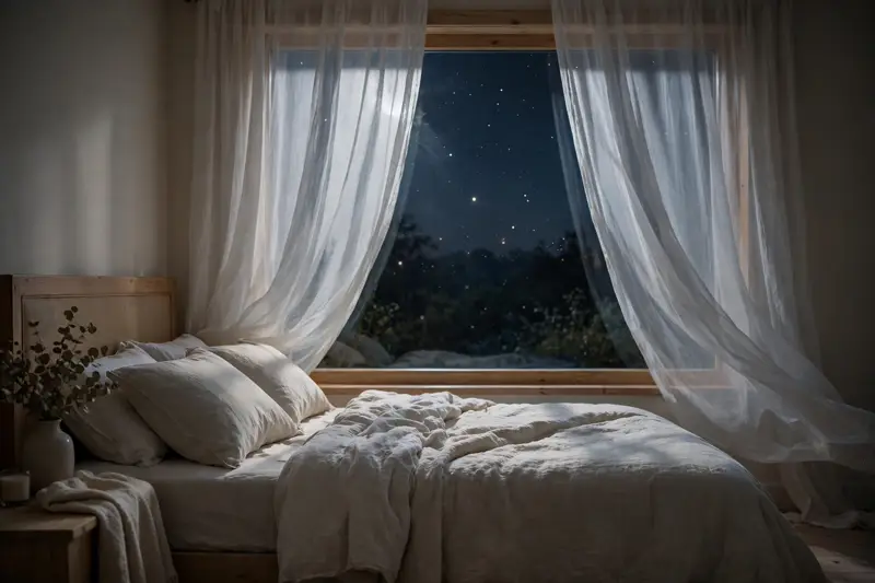 Night-blooming white flowers glowing softly under moonlight