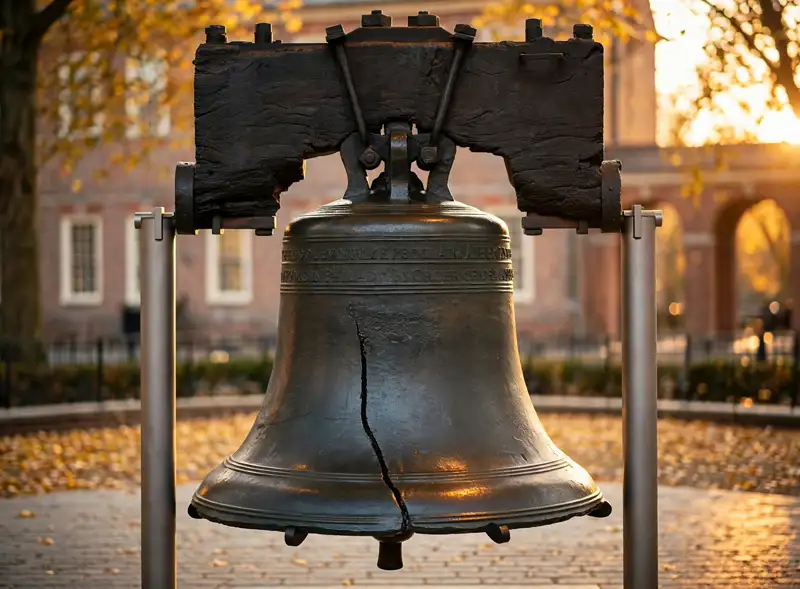 The Liberty Bell, an enduring symbol of 'to secure the blessings of liberty'